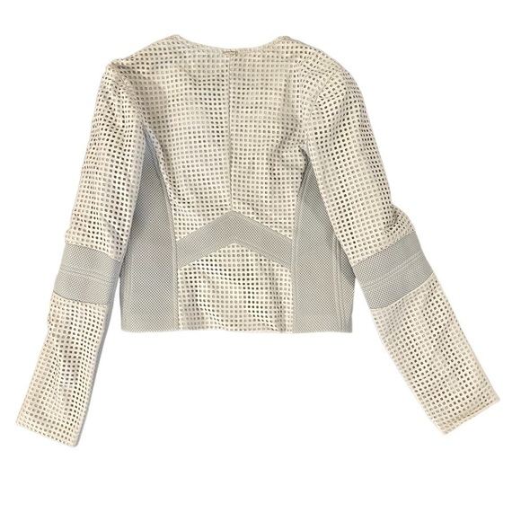 AnnaRita N Gray Perforated Style Blazer/Moto Jacket, Size 8 - Picture 6 of 10
